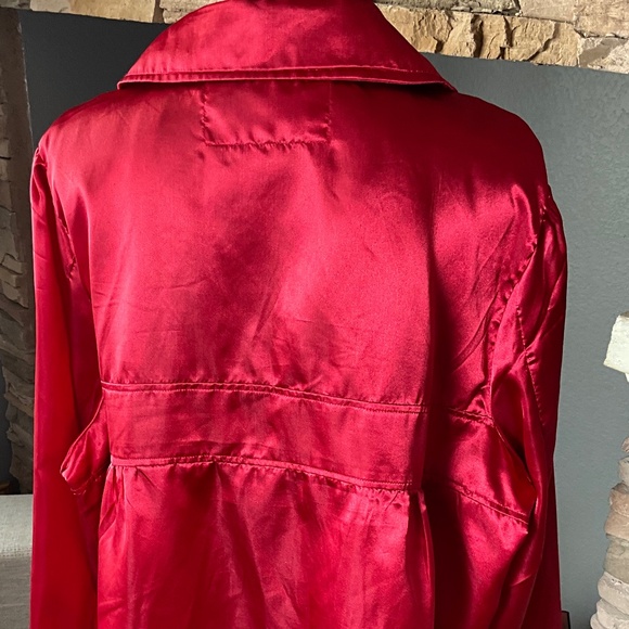 Paris Blues 3X Sleek Satin Jacket Holiday Christmas Event Party Maximalist Red - Picture 7 of 9